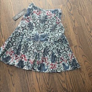 Lola P Super Cute Boho Printed Flared Midi Skirt!